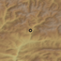 Shaded relief of the 52 km around Fontaneda, drawn from the GMTED2010 grid