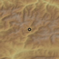 Shaded relief of the 52 km around La Massana, drawn from the GMTED2010 grid