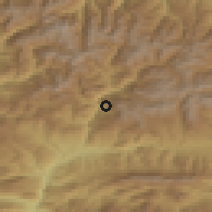 Shaded relief of the 52 km around Llumeneres, drawn from the GMTED2010 grid