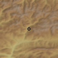 Shaded relief of the 52 km around Nagol, drawn from the GMTED2010 grid