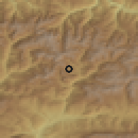 Shaded relief of the 52 km around Pal, drawn from the GMTED2010 grid