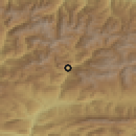 Shaded relief of the 52 km around Santa Coloma, drawn from the GMTED2010 grid