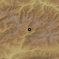 Shaded relief of the 52 km around Segudet, drawn from the GMTED2010 grid