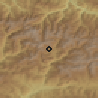 Shaded relief of the 52 km around Arinsal, drawn from the GMTED2010 grid
