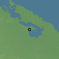 Shaded relief of the 58 km around Nuevitas, drawn from the GMTED2010 grid