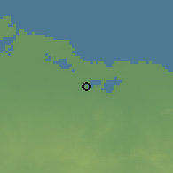 Shaded relief of the 58 km around Puerto Padre, drawn from the GMTED2010 grid