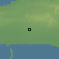 Shaded relief of the 58 km around Quivicán, drawn from the GMTED2010 grid
