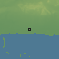 Shaded relief of the 58 km around Batabanó, drawn from the GMTED2010 grid
