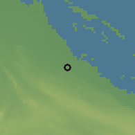 Shaded relief of the 58 km around Remedios, drawn from the GMTED2010 grid