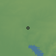 Shaded relief of the 58 km around Rodas, drawn from the GMTED2010 grid