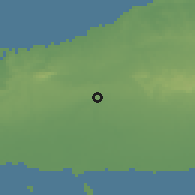 Shaded relief of the 58 km around San Antonio de los Baños, drawn from the GMTED2010 grid