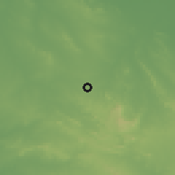 Shaded relief of the 58 km around Santa Clara, drawn from the GMTED2010 grid
