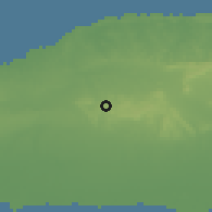 Shaded relief of the 58 km around Bejucal, drawn from the GMTED2010 grid