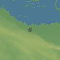 Shaded relief of the 58 km around Yaguajay, drawn from the GMTED2010 grid