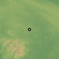 Shaded relief of the 58 km around Cabaiguán, drawn from the GMTED2010 grid