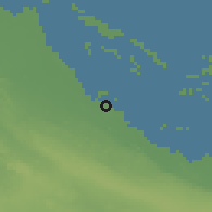 Shaded relief of the 58 km around Caibarién, drawn from the GMTED2010 grid
