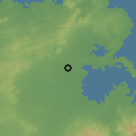 Shaded relief of the 58 km around Antilla, drawn from the GMTED2010 grid