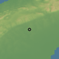 Shaded relief of the 58 km around Consolación del Sur, drawn from the GMTED2010 grid