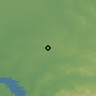 Shaded relief of the 58 km around Cruces, drawn from the GMTED2010 grid