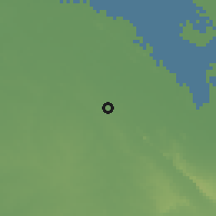 Shaded relief of the 58 km around Esmeralda, drawn from the GMTED2010 grid