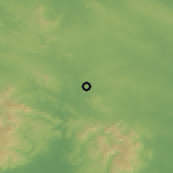 Shaded relief of the 58 km around Fomento, drawn from the GMTED2010 grid
