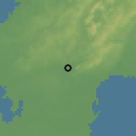 Shaded relief of the 58 km around Guane, drawn from the GMTED2010 grid