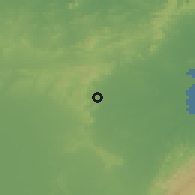 Shaded relief of the 58 km around Báguanos, drawn from the GMTED2010 grid