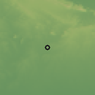 Shaded relief of the 58 km around Jatibonico, drawn from the GMTED2010 grid