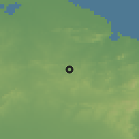 Shaded relief of the 58 km around Jobabo, drawn from the GMTED2010 grid
