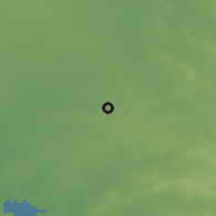 Shaded relief of the 58 km around Lajas, drawn from the GMTED2010 grid