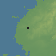 Shaded relief of the 58 km around Mantua, drawn from the GMTED2010 grid