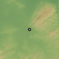 Shaded relief of the 58 km around Mella, drawn from the GMTED2010 grid