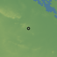 Shaded relief of the 58 km around Minas, drawn from the GMTED2010 grid