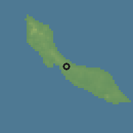 Shaded relief of the 60 km around Seru Grandi, drawn from the GMTED2010 grid