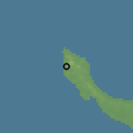 Shaded relief of the 60 km around Lagun, drawn from the GMTED2010 grid