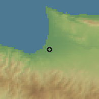 Shaded relief of the 55 km around Aydınköy, drawn from the GMTED2010 grid