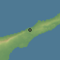 Shaded relief of the 55 km around Balalan, drawn from the GMTED2010 grid