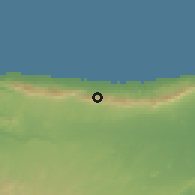 Shaded relief of the 55 km around Beylerbey, drawn from the GMTED2010 grid