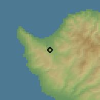 Shaded relief of the 55 km around Choli, drawn from the GMTED2010 grid