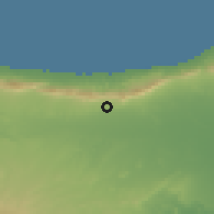 Shaded relief of the 55 km around Değirmenlik, drawn from the GMTED2010 grid