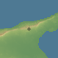 Shaded relief of the 55 km around Ağıllar, drawn from the GMTED2010 grid