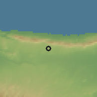 Shaded relief of the 55 km around Dikmen, drawn from the GMTED2010 grid