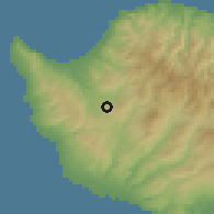 Shaded relief of the 55 km around Drymou, drawn from the GMTED2010 grid