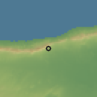 Shaded relief of the 55 km around Ergenekon, drawn from the GMTED2010 grid