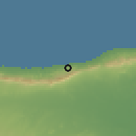 Shaded relief of the 55 km around Esentepe, drawn from the GMTED2010 grid