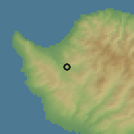 Shaded relief of the 55 km around Evretou, drawn from the GMTED2010 grid