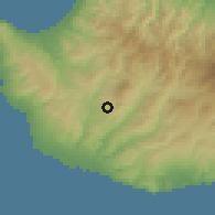 Shaded relief of the 55 km around Faleia, drawn from the GMTED2010 grid