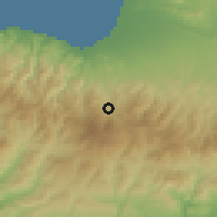 Shaded relief of the 55 km around Galata, drawn from the GMTED2010 grid