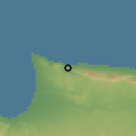 Shaded relief of the 55 km around Geçitköy, drawn from the GMTED2010 grid