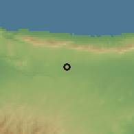 Shaded relief of the 55 km around Gönyeli, drawn from the GMTED2010 grid